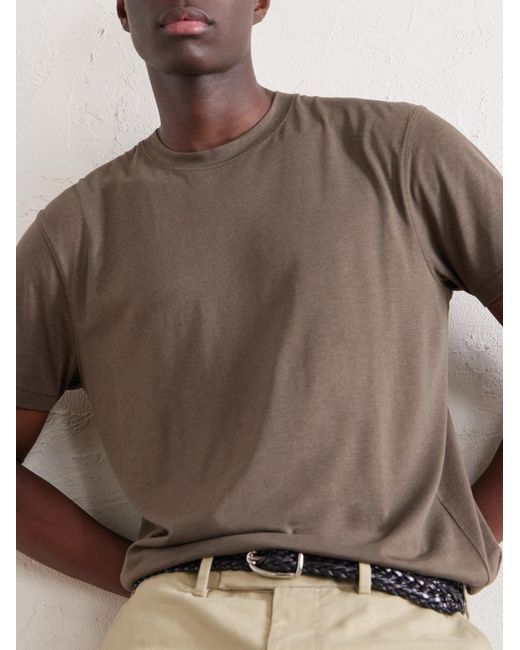 Tom Ford Gray Lyocell And Cotton-Blend T-Shirt for men