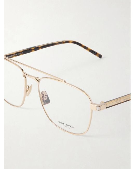 Saint Laurent Natural Pilot Viator-Style-Tone Optical Glasses for men