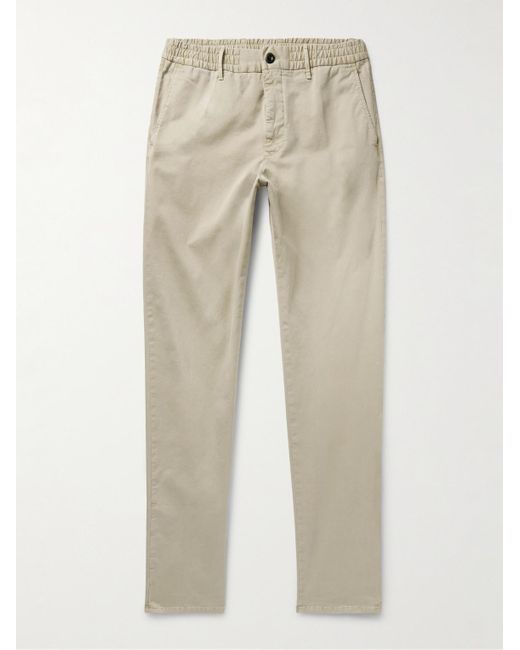 Incotex Natural Slim-fit Straight-leg Cotton-blend Gabardine Trousers for men