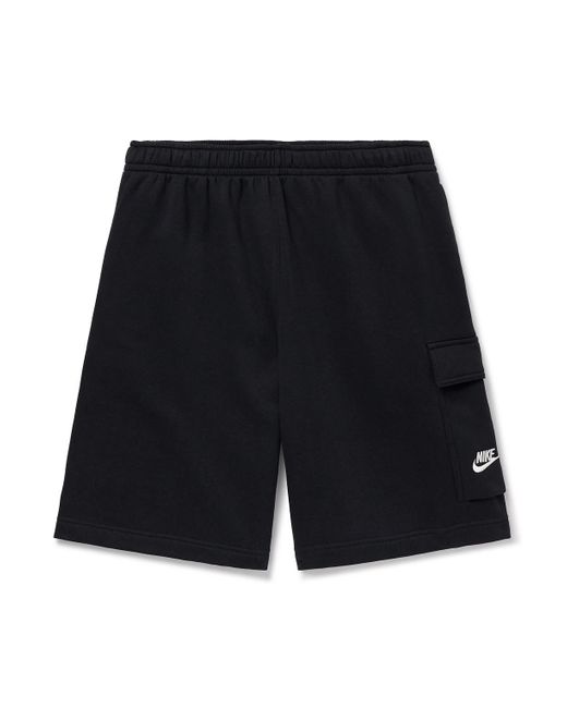 Nike Black Sportswear Club Wide-leg Cotton-blend Jersey Cargo Shorts for men