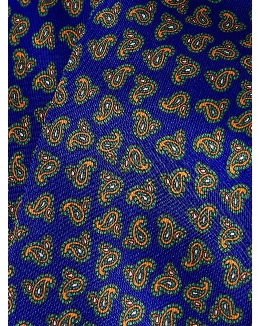 Rubinacci Blue 9Cm Printed Silk-Twill Tie for men