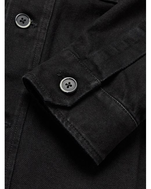 Barena Black Capitan Washed Denim Overshirt for men