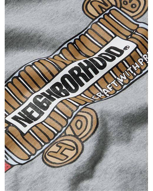 Neighborhood Gray Logo-print Cotton-jersey T-shirt for men