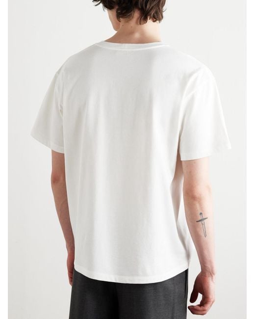 Céline White Logo-Print Cotton-Jersey T-Shirt for men