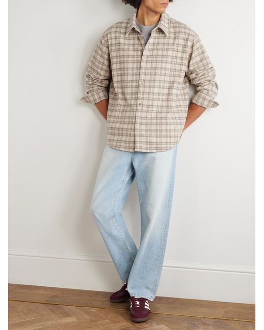 FRAME Natural Checked Wool-Blend Flannel Overshirt for men