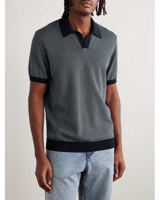 Mr P. Gray Honeycomb-knit Organic Cotton Polo Shirt for men