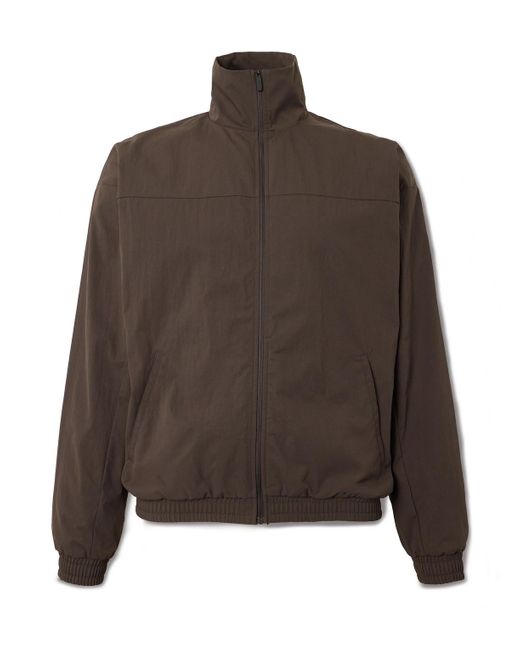 District Vision Brown Nylon Track Jacket for men
