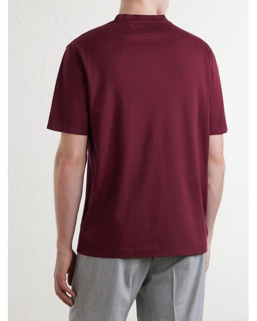 Canali Red Cotton-Jersey T-Shirt for men
