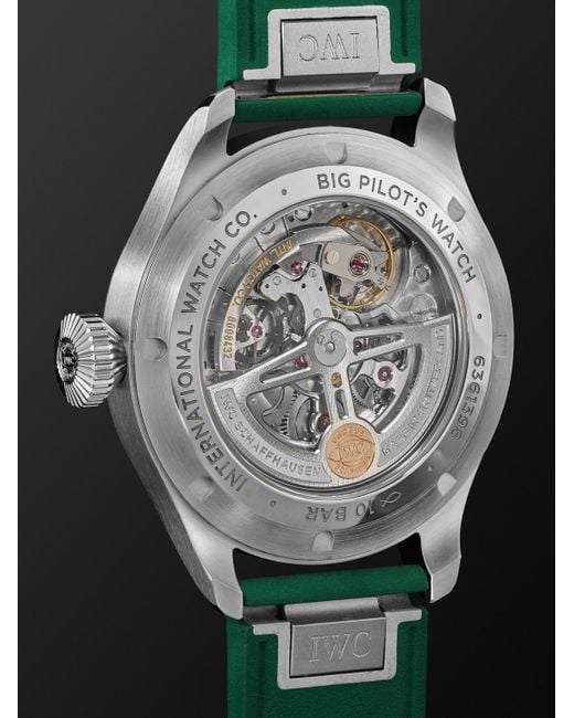 Iwc Green Big Pilot's Automatic 43Mm Stainless Steel And Rubber Watch, Ref. No. Iw329306 for men