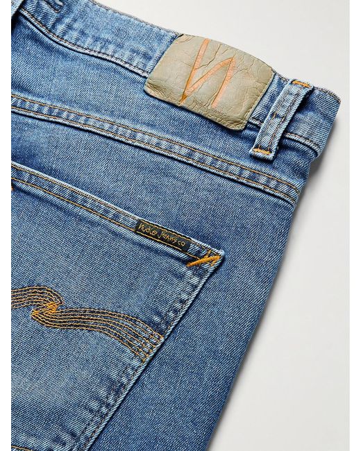 Nudie Jeans Blue Lean Dean Slim-Fit Tapered Organic Stretch-Denim Jeans for men