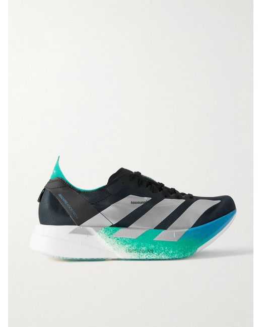 Adidas Originals Blue Adizero Adios Pro 4 Rubber-Trimmed Ripstop Sneakers for men