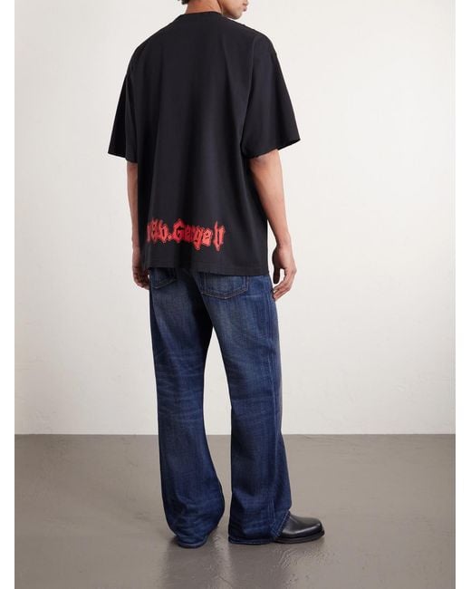 Balenciaga Blue Oversized Logo-Print Cotton-Jersey T-Shirt for men