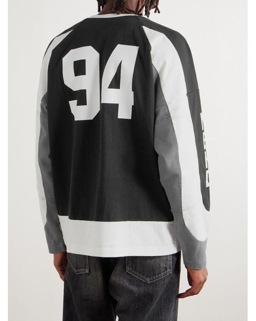 Neighborhood Black Logo-Appliquéd Printed Colour-Block Cotton-Jersey T-Shirt for men