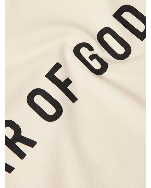 Fear Of God Natural Oversized Logo-Print Cotton-Jersey T-Shirt for men