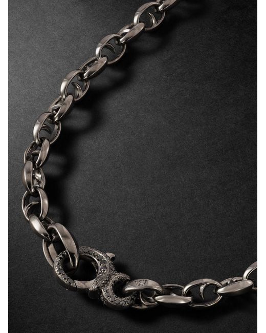 Stephen Webster Black Rhodium-plated Diamond Necklace for men