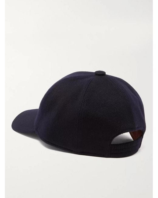 Loro Piana Blue Logo-Embroidered Storm System Baby Cashmere Baseball Cap for men