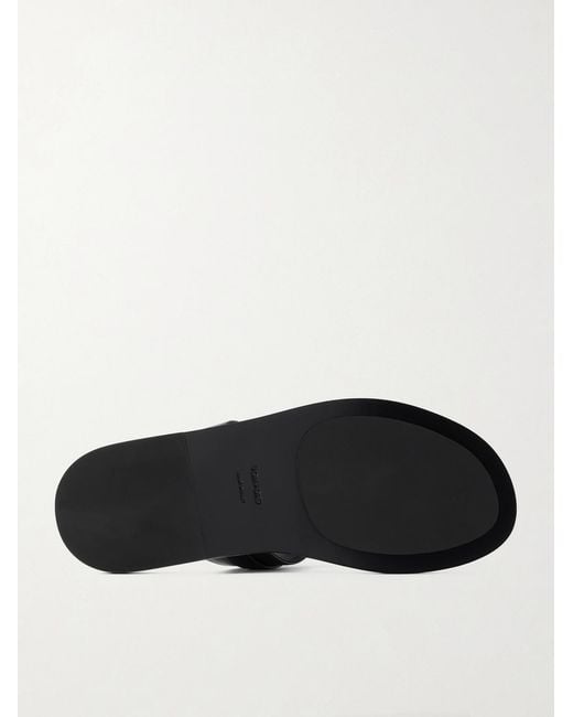 Tom Ford Black Brighton Leather Sandals for men