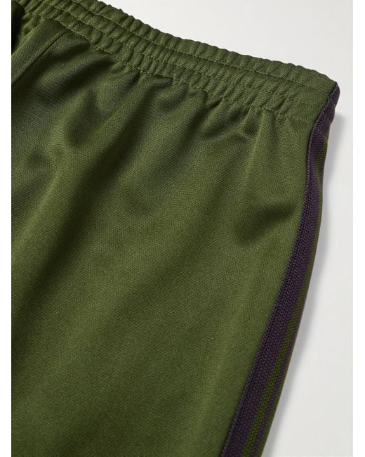 Pantaloni sportivi a gamba dritta in jersey tecnico con finiture in fettuccia e logo ricamato di Needles in Green da Uomo