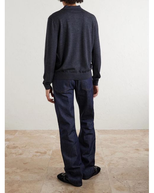 A.P.C. Blue Wool Polo Shirt for men