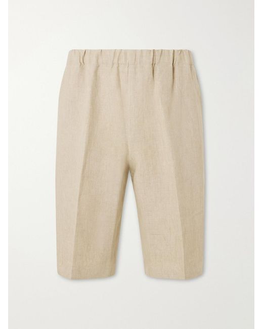 Piacenza 1733 Natural Straight-Leg Linen Bermuda Shorts for men