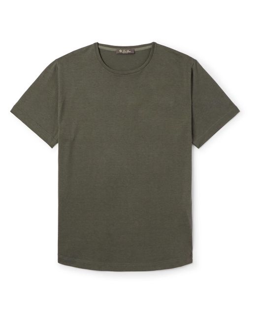 Loro Piana Green Soft Slim-fit Silk And Cotton-blend T-shirt for men