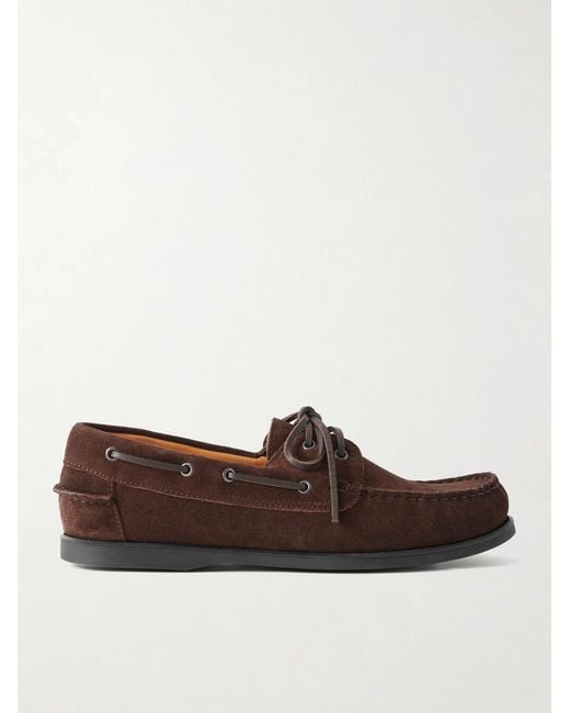 Mr P. Brown Suede Boat Shoes for men