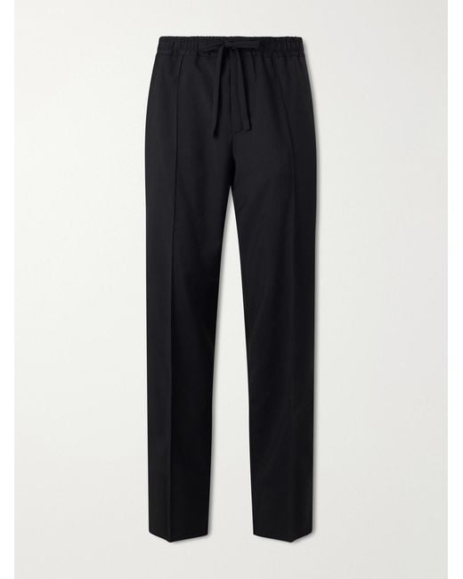 Valentino Garavani Blue Straight-Leg Wool And Cashmere-Blend Trousers for men