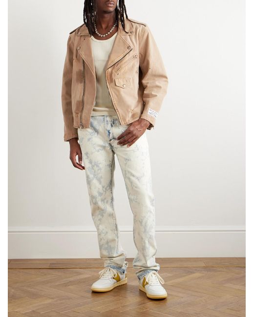 GALLERY DEPT. Natural Rough Rider Distressed Cotton-Canvas Biker Jacket for men