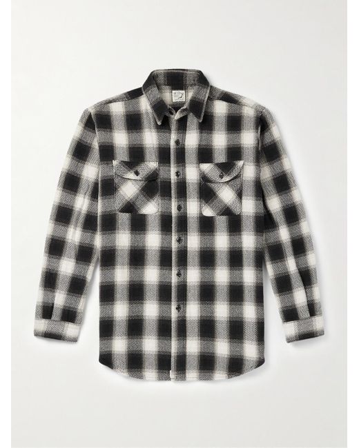 Orslow Black Checked Cotton-flannel Shirt for men