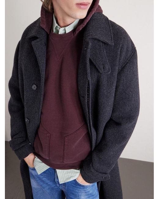 A.PRESSE Purple Vintage Cotton-jersey Hoodie for men