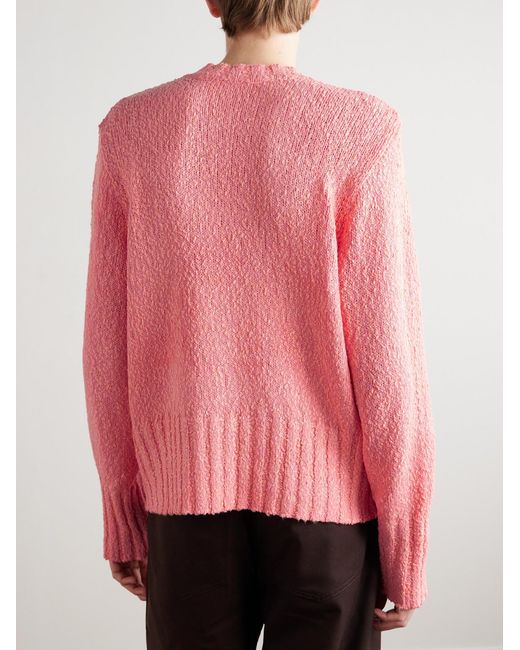 Orville Cotton-Blend Bouclé Sweater di Séfr in Pink da Uomo