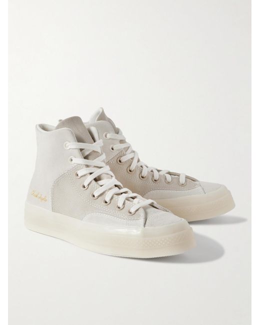 Converse Natural Chuck 70 Marquis Suede And Canvas High-top Sneakers for men