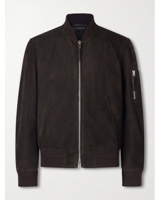 Tom Ford Black Suede Bomber Jacket for men