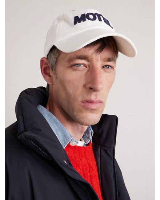 Drake's Natural Motel Appliquéd Cotton-corduroy Baseball Cap for men