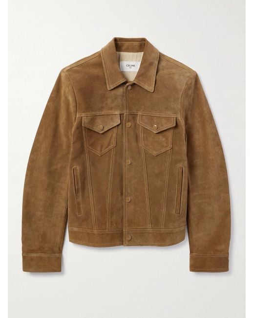 Céline Brown Suede Trucker Jacker for men