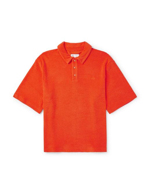 4SDESIGNS Logo-embroidered Cotton-terry Polo Shirt for men