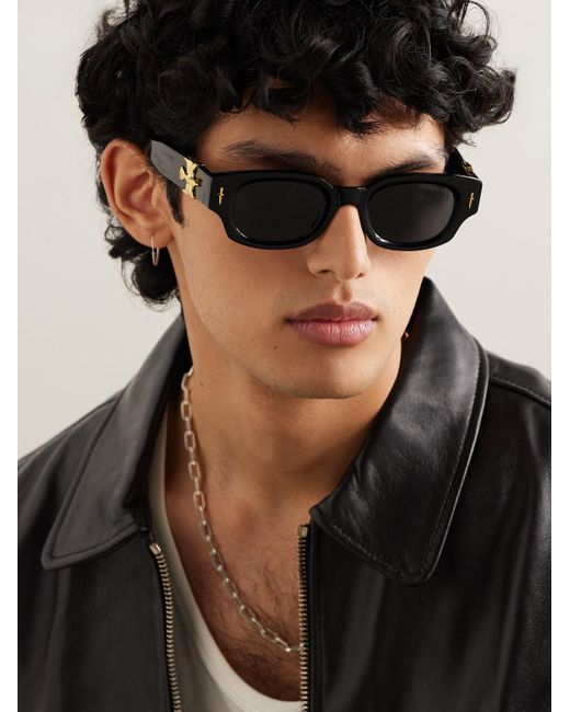 Cutler & Gross Black The Great Frog D-frame Embellished Acetate Sunglasses for men
