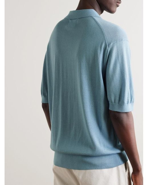 NN07 Blue Raymond 6584 Wool-blend Polo Shirt for men