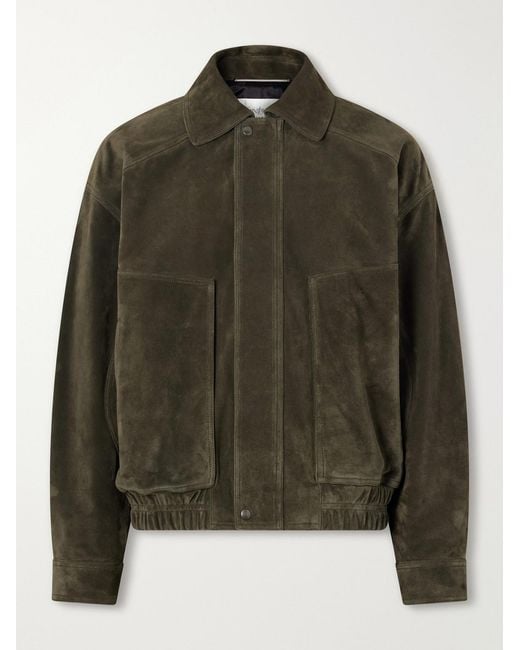 Saint Laurent Green Suede Blouson Jacket for men