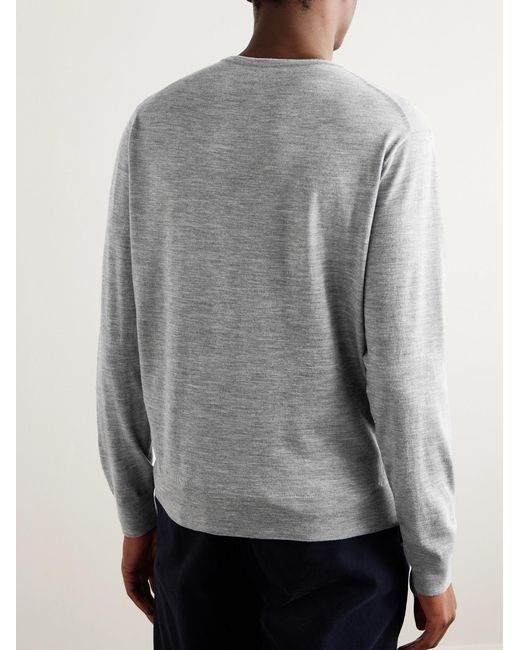 Peter Millar Gray Excursionist Flex Merino Wool-Blend Sweater for men