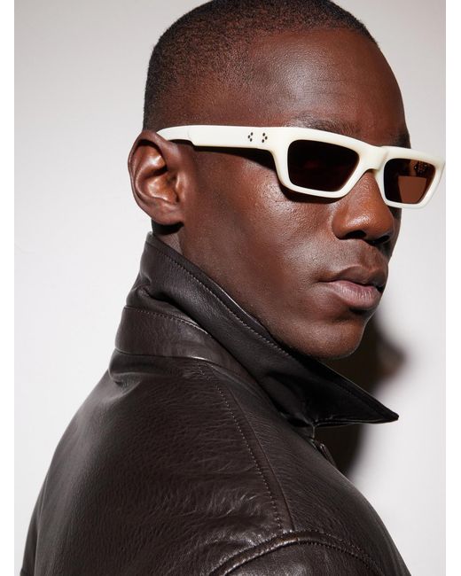 Jacques Marie Mage White Rush Rectangular-frame Acetate Sunglasses for men