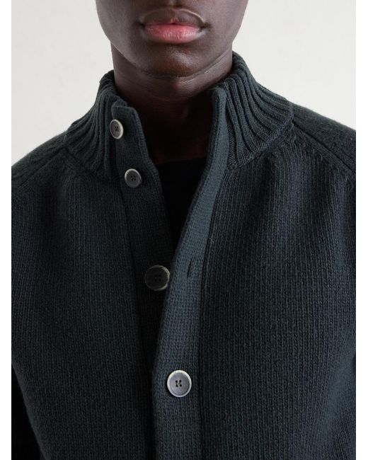 Altea Blue Virgin Wool Cardigan for men