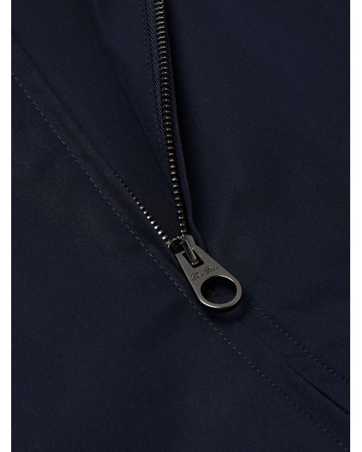 Loro Piana Blue Landon Suede-Trimmed Cotton-Satin Gilet for men