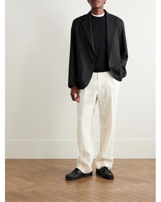 STÒFFA Black Unstructured Wool-crepe Blazer for men