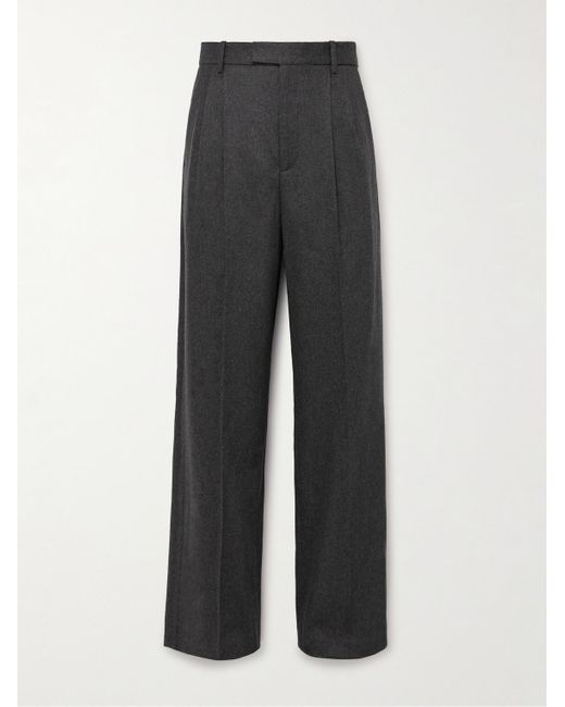 Nili Lotan Gray Emmett Straight-leg Pleated Virgin Wool-blend Trousers for men