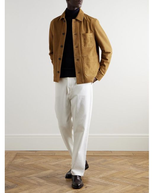 Mr P. Brown Suede Chore Jacket for men