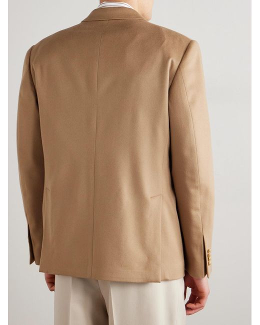 Lardini Natural Double-Breasted Virgin Wool Blazer for men