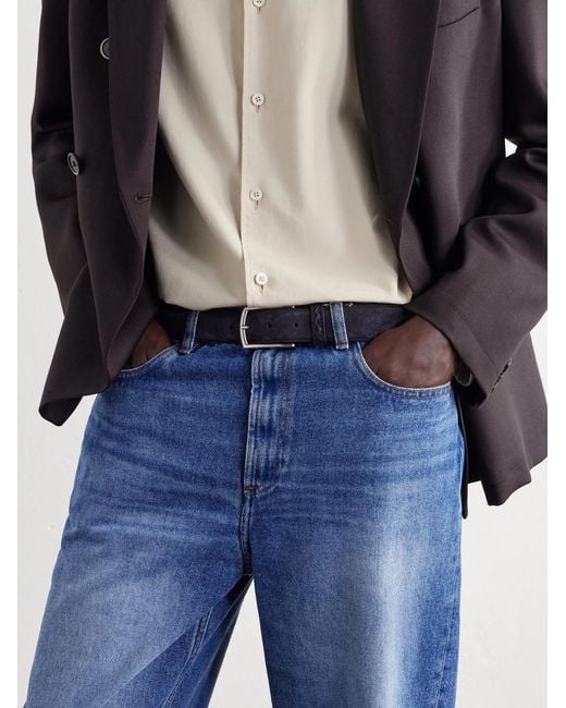 Zegna Blue 3Cm Suede Belt for men