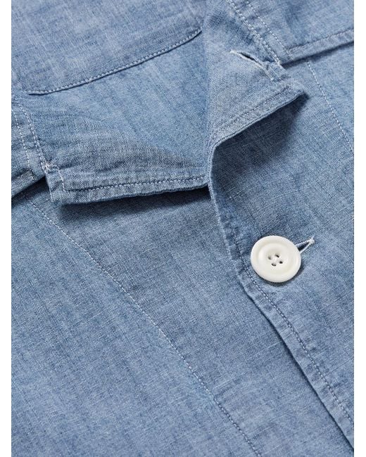 Hartford Perry Hemdjacke aus Baumwoll-Chambray in Blue für Herren
