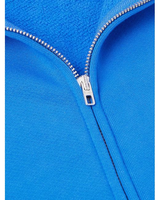 CHERRY LA Blue Logo-appliquéd Cotton-jersey Zip-up Hoodie for men
